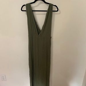 green v front and back dress